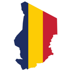 Map Of Chad With Chad Flag Sticker