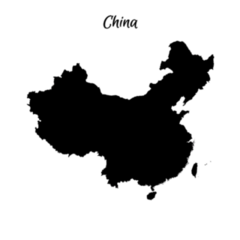 Map Of China Lettering Sticker