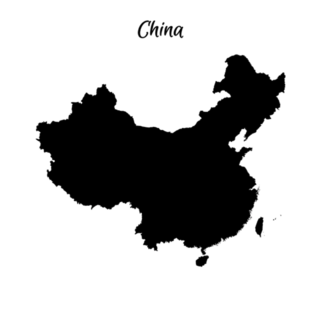 Map Of China Lettering Sticker