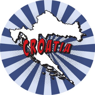 Map Of Croatia In Pop Art Sticker