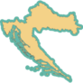 Map Of Croatia On Blue Sticker