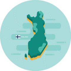 Map Of Finland Cartoon Sticker