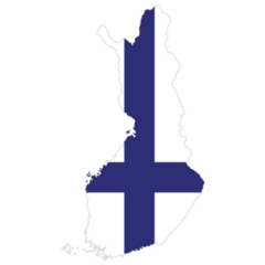 Map Of Finland With Finland Flag Sticker