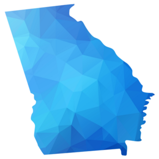 Map Of Georgia - Blue Geometric Sticker