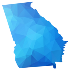 Map Of Georgia - Blue Geometric Sticker
