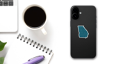 Map Of Georgia - High Detailed Sticker on a Phone (New) example