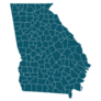 Map Of Georgia - High Detailed Sticker