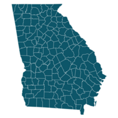 Map Of Georgia - High Detailed Sticker