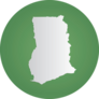 Map Of Ghana On Green Sticker