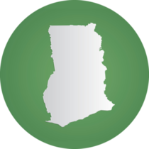 Map Of Ghana On Green Sticker