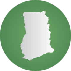 Map Of Ghana On Green Sticker