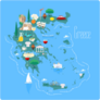 Map Of Greece With Islands Sticker