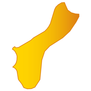 Map Of Guam In Yellow Sticker