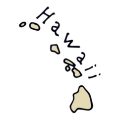 Map Of Hawaii Hand Drawn Sticker