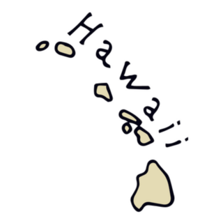 Map Of Hawaii Hand Drawn Sticker