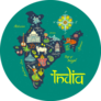 Map Of India On Green Sticker