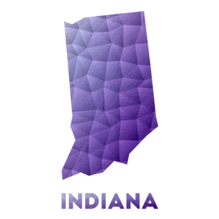 Map Of Indiana Low Poly Illustration Purple Sticker