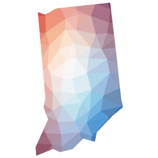 Map Of Indiana Low Poly Illustration Sticker