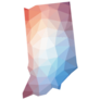 Map Of Indiana Low Poly Illustration Sticker