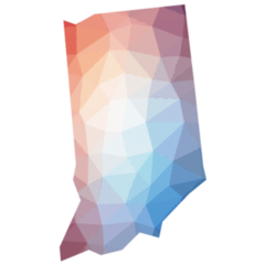 Map Of Indiana Low Poly Illustration Sticker