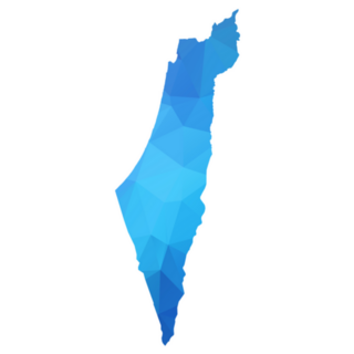 Map Of Israel - Blue Geometric Sticker