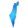 Map Of Israel - Blue Geometric Sticker