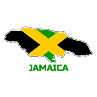  Map Of Jamaica Country Name Sticker