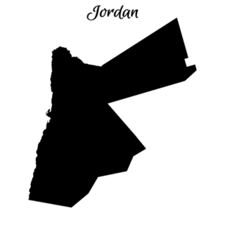 Map Of Jordan Cursive Lettering Sticker