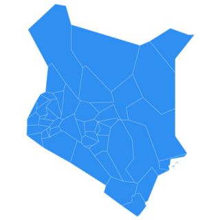 Map Of Kenya In Blue Sticker 