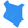 Map Of Kenya In Blue Sticker 