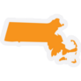 Map Of Massachusetts Orange Sticker