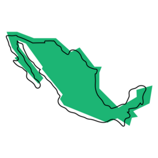 Map Of Mexico In Green Sticker