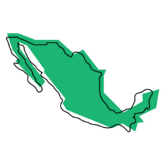 Map Of Mexico In Green Sticker