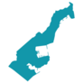 Map Of Monaco Blue Sticker
