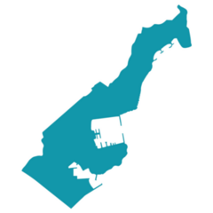 Map Of Monaco Blue Sticker