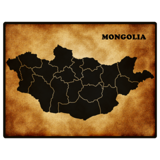 Map Of Mongolia Distressed Sticker