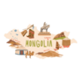Map Of Mongolia With Sights Sticker