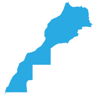 Map Of Morocco Western Sahara Blue Sticker