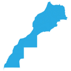 Map Of Morocco Western Sahara Blue Sticker