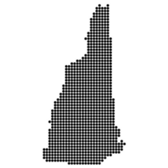 Map Of New Hampshire Black Dots Sticker