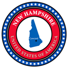 Map Of New Hampshire USA Illustration Sticker