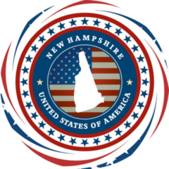 Map Of New Hampshire USA Spiral Sticker