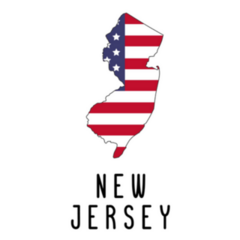 Map Of New Jersey Painted In The Colors American Flag Stickers