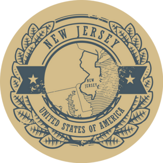 Map Of New Jersey, Usa, Illustration Sticker
