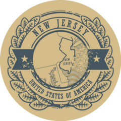 Map Of New Jersey, Usa, Illustration Sticker