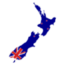 Map Of New Zealand With Flag Sticker
