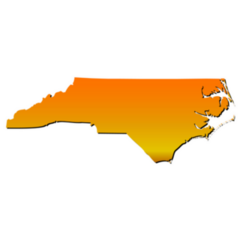 Map Of North Carolina Orange Sticker