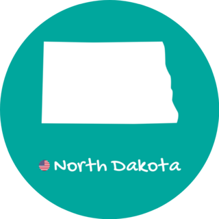Map Of North Dakota Lettering On Teal Sticker