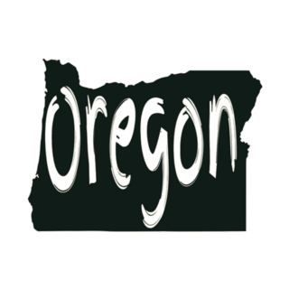 Map Of Oregon Lettering Cut Out Sticker