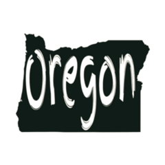 Map Of Oregon Lettering Cut Out Sticker
